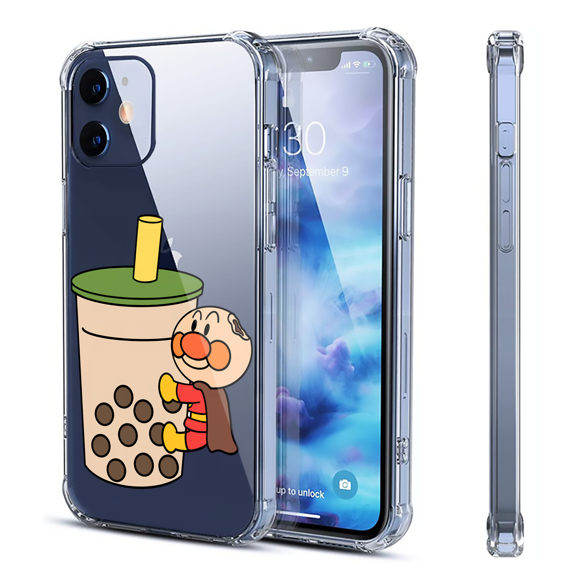 （画像用） アンパンマン Anpanman 【iPhone 12シリーズ対応】透明スマホケース（クリアソフトケース）
